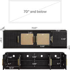 Mobile TV da 70,9" con scaffale a 6 livelli e ante in rattan, adatto per TV fino a 80 pollici
