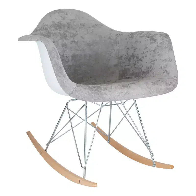 LeisureMod Wilson Modern Rocking Chair - Plush Upholstery, Smooth Rocking Motion, Perfect for Nurseries or Living Rooms