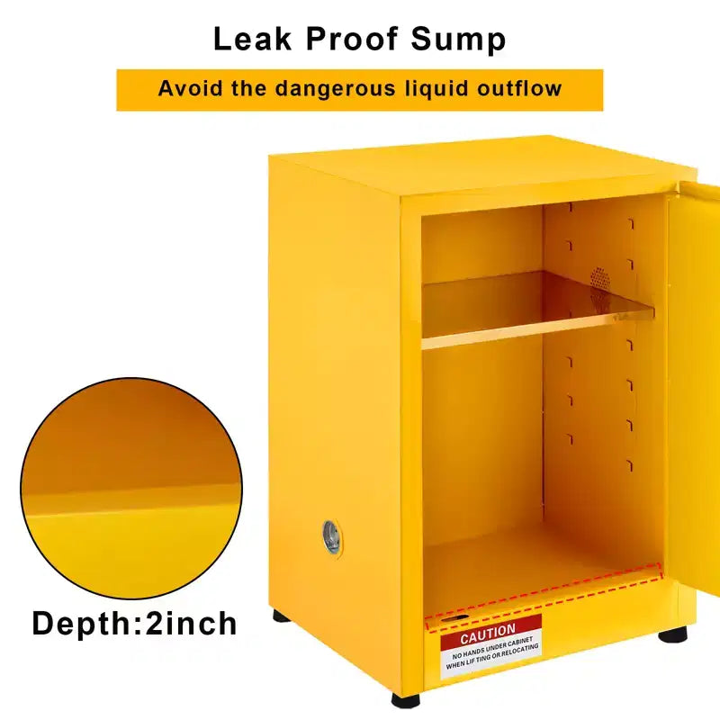 Armadietto per Liquidi Infiammabili con Ripiano Regolabile, 43 x 43 x 56 cm, 1 Anta