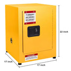 Armadietto per Liquidi Infiammabili con Ripiano Regolabile, 43 x 43 x 56 cm, 1 Anta