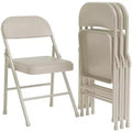 Folding Chair 4 Pack, Sturdy Metal Foldable Chairs with Padded Cushion and Back, Easy to Store, Indoor and Outdoor for Home & Office