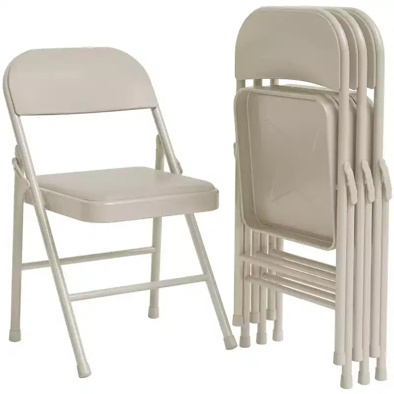 Folding Chair 4 Pack, Sturdy Metal Foldable Chairs with Padded Cushion and Back, Easy to Store, Indoor and Outdoor for Home & Office