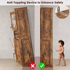 Mobiletto indipendente per bagno da 170 cm con 4 ante, cassetto in vetro e ripiani regolabili