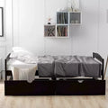 FAMYYT Twin Size Wood Platform Bed?With 2 Drawers, Easy Assembly