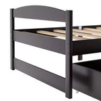 Letto a piattaforma in legno per letto singolo con 2 cassetti portaoggetti
