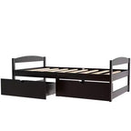 Letto a piattaforma in legno per letto singolo con 2 cassetti portaoggetti