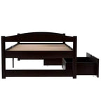 Letto a piattaforma in legno per letto singolo con 2 cassetti portaoggetti