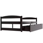 Letto a piattaforma in legno per letto singolo con 2 cassetti portaoggetti