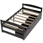 Letto a piattaforma in legno per letto singolo con 2 cassetti portaoggetti