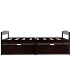 Letto a piattaforma in legno per letto singolo con 2 cassetti portaoggetti