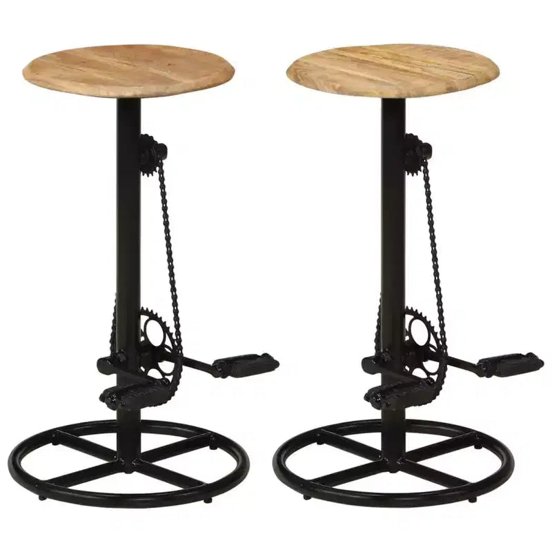 vidaXL Bar Chair Set of 2 Multicolor top with black steel frame
