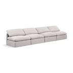 Meridian Furniture Indulge Linen Textured Fabric Modular Sofa