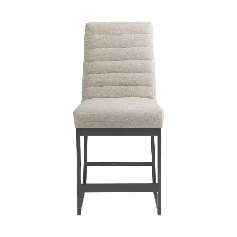 Set di 2 sgabelli da bar alti 61 cm con base in metallo imbottita, finitura Rustic Dune