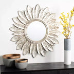 Specchio da parete a raggiera con cornice in MDF