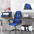 Sedia ergonomica da ufficio e da gaming con supporto lombare, in pelle PU, altezza regolabile