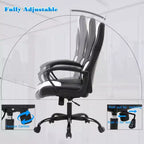 Sedia ergonomica da ufficio e da gaming con supporto lombare, in pelle PU, altezza regolabile