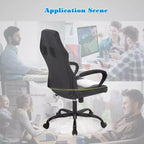 Sedia ergonomica da ufficio e da gaming con supporto lombare, in pelle PU, altezza regolabile