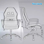 Sedia ergonomica da ufficio e da gaming con supporto lombare, in pelle PU, altezza regolabile