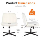 Sedia operativa ergonomica imbottita in boucle – Senza braccioli, regolabile in altezza | Beige