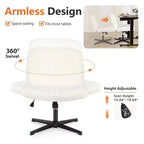 Sedia operativa ergonomica imbottita in boucle – Senza braccioli, regolabile in altezza | Beige